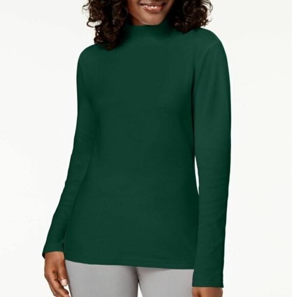 NWOT! Green Long Sleeve Moc Neck Shirt - Size Small💕 - Picture 1 of 6